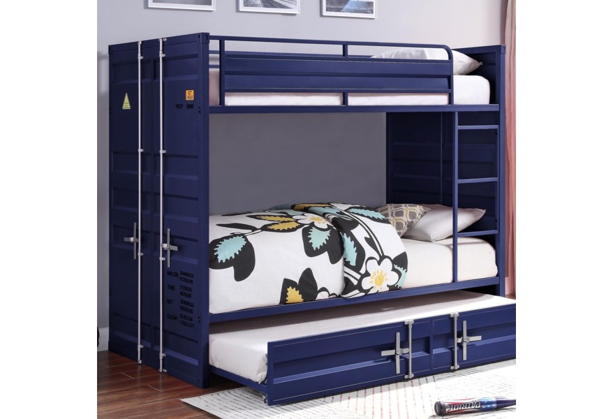 Cargo Bunk Bed (Full/Full) White/Red/Blue/Grey INCLUDES MATTRESSES